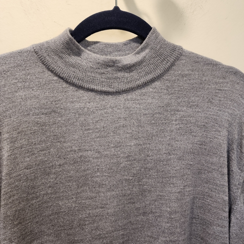 Nordstrom  100% Extrafine Merino Wool Gray Turtleneck Sweater Size XL - Picture 3 of 11